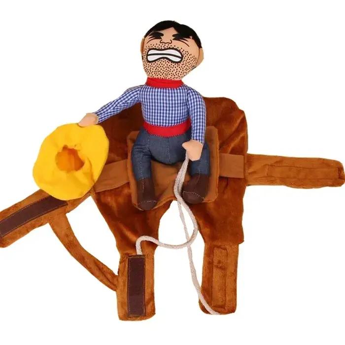 Costume de déguisement d'Halloween amusant pour chien, vêtements de cowboy, chiot, minou, animal de