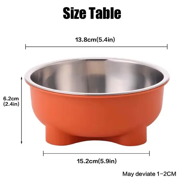 Un bol pour chien de compagnie en acier inoxydable, bol antidérapant à quatre pattes de couleur unie et bol pour chat, facile à nettoyer pour une utilisation intérieure et extérieure