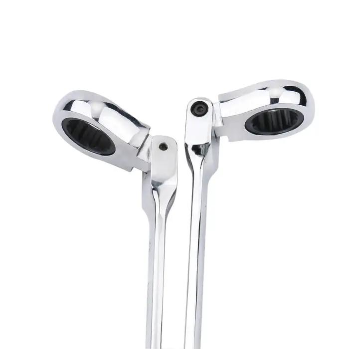 Clé à cliquet de clés, jeu de clés, outil manuel, cliquet à 72 dents, tête Flexible, finition miroir