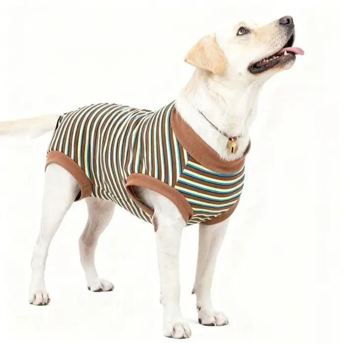 Combinaison de Stérilisation pour Chien Rayée, Vêtements de Récupération pour Chien Lavables et Chau