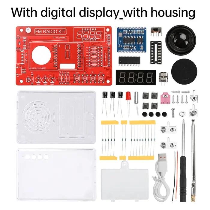 RDA5807 87-108 MHz Radio FM Kit de soudure radio bricolage adapté à l'enseignement scolaire et aux passionnés de bricolage, etc.