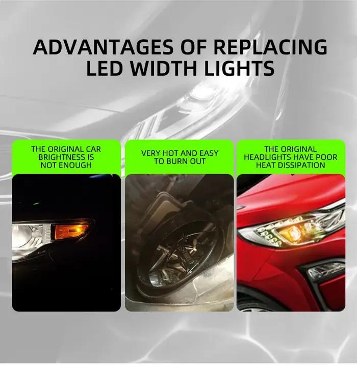 Ampoules LED Canbus W5W T10 12-24V, 2 pièces, 168 194, sans erreur, feu de signalisation de voiture,