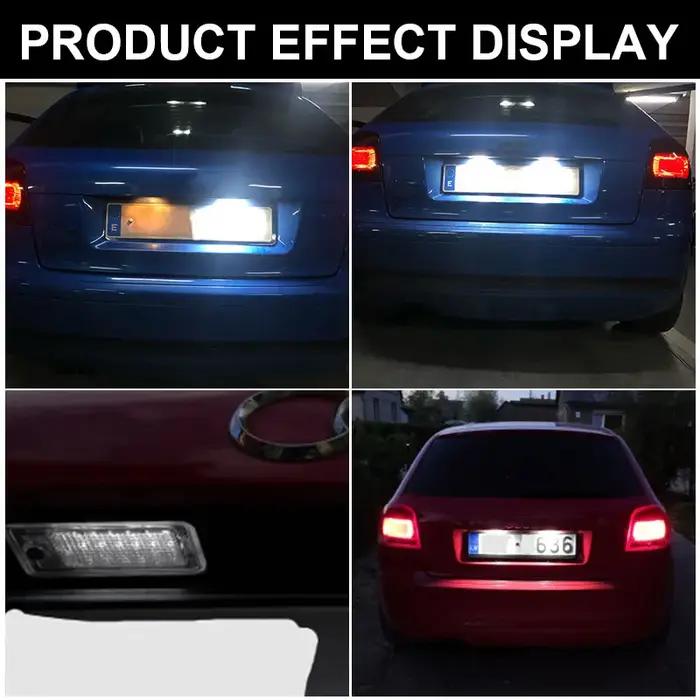 Ampoule de plaque d'immatriculation Led Canbus blanche, 2 pièces, pour Audi A4/S4 (B6 & B7) 2001-200