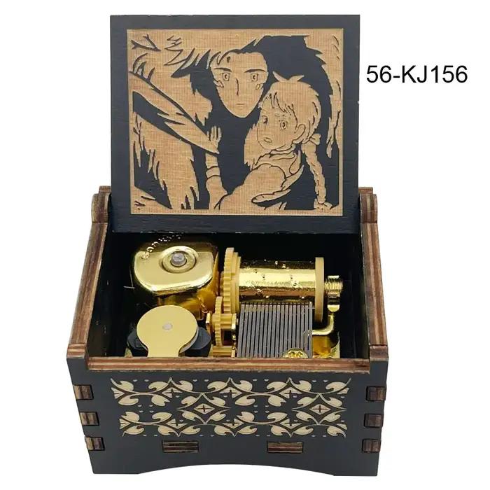 Boîte à Musique Howl's Tourbillon de Vie Château Mobile en Bois Manivelle Cadeau Occasions Spéciales Enfant Adulte