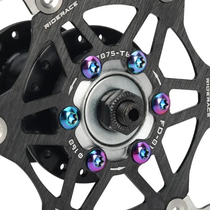 Vis de frein à disque de vélo M5x10mm T25 placage titane coloré vtt couleur de vélo vis à disque ant