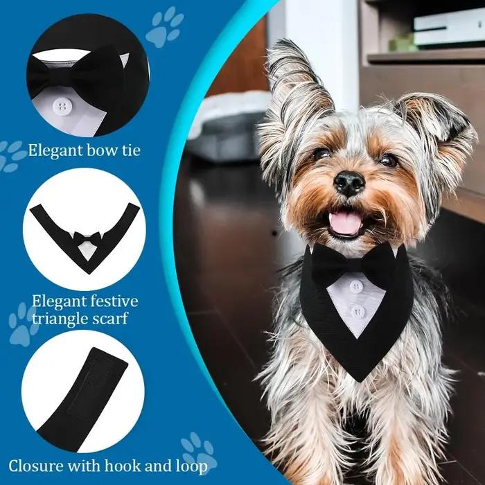 Sucado beau mariage chien Bandana costume élégant noeud papillon luxe triangulaire écharpe collier fiançailles fête cadeaux accessoires