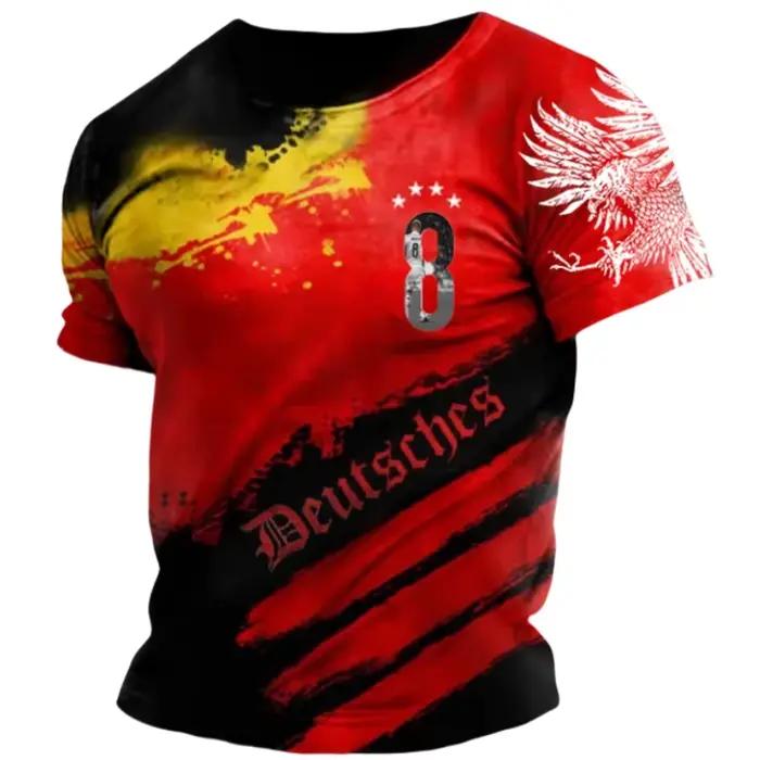 T-shirt à manches courtes et col rond pour homme, streetwear, été, taille 5XL, polyester et élasthanne, respirant et évacuant l'humidité, pour les activités quotidiennes et les sorties entre amis