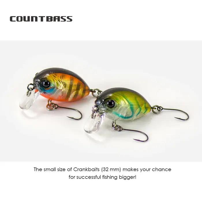 COUNTBASS appât flottant à manivelle 32mm 3.6g (1.26 ''0.13oz) plongée 0.2-0.5M pêche en plastique W