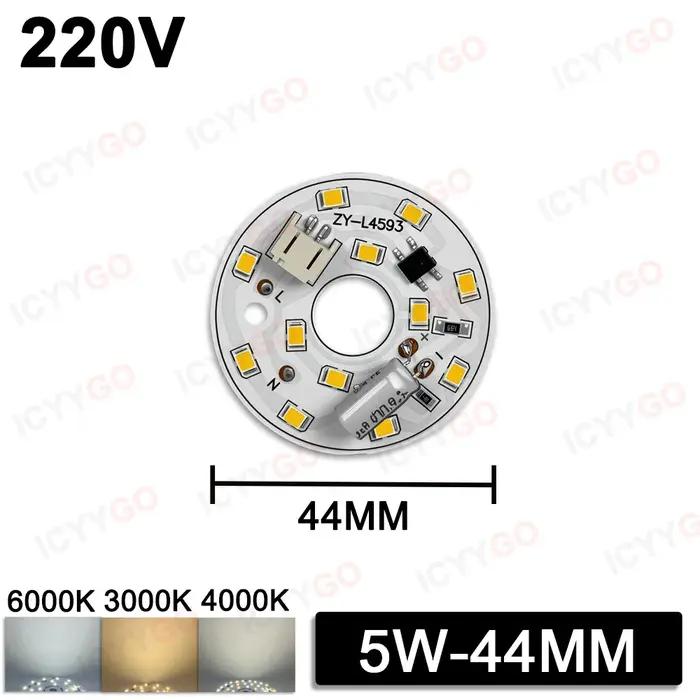 Panneau LED rond sans pilote 5W 6W 10W 12W 15W 220V Blanc chaud 3000K Blanc naturel Accessoires pour