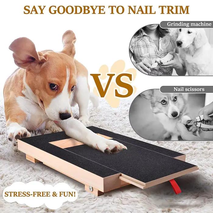 Planche à gratter les ongles pour chien avec boîte à friandises intégrée lime à ongles en bois pour chiot toilettage des griffes pour chiens occasions spéciales