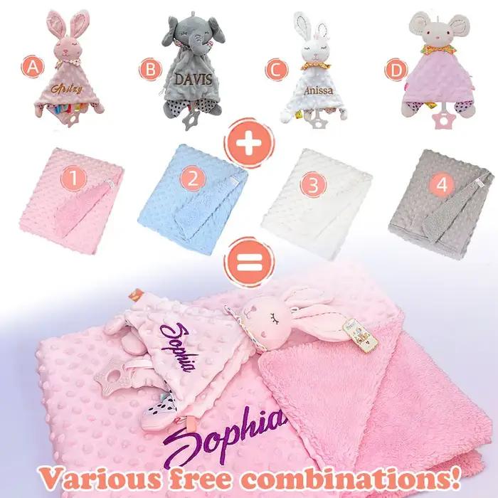 Ensemble de poupées bébé personnalisées avec nom Bibi, couette, couverture, literie et serviette - C