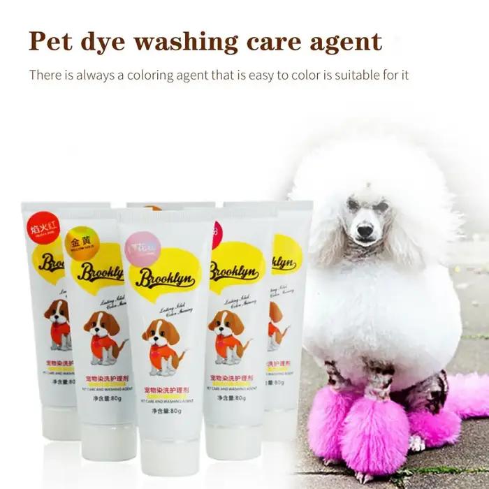 Crème de teinture semi-permanente pour animaux de compagnie en crème haute pigmentation pour cheveux de chiens et chats avec couleurs brillantes pour embellir et personnaliser votre animal de compagnie pour différentes occasions