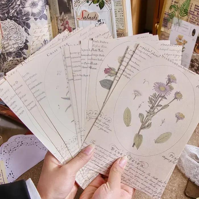 Bloc-notes vintage à feuilles mobiles pour scrapbooking et collage artistique en papier léger - 8 couleurs disponibles pour les artistes et amateurs de créativité