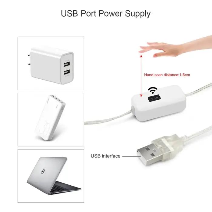 Capteur de mouvement de balayage manuel bande lumineuse LED de cuisine USB 5V 1m-5m capteur intellig