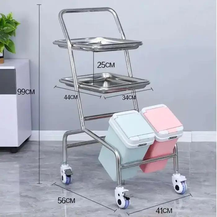 Chariot auxiliaire épais en acier inoxydable 304 avec roues