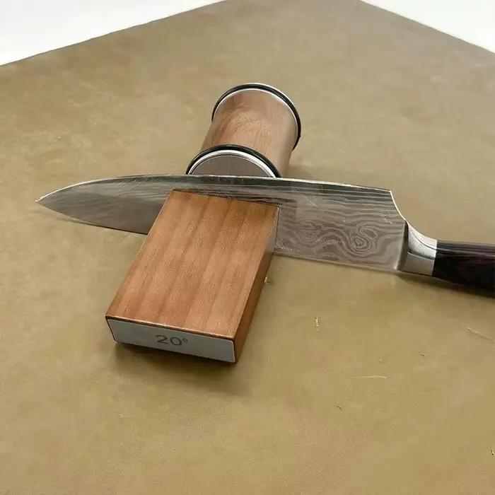Affûteur de couteaux roulant porte-couteau magnétique kit pierre à aiguiser diamant rouleau angle 15 20 degrés accessoire cuisine tranchant professionnel amateurs