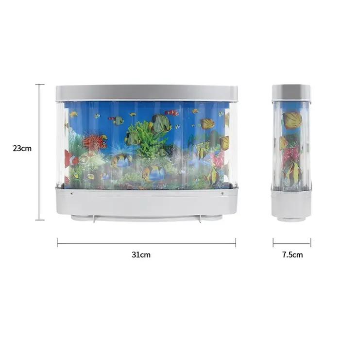 Veilleuse poisson tropical pour enfants, décor d'aquarium Él, océan virtuel en mouvement, lampes pré