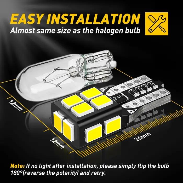 AUXITO 10 pièces Auto T10 LED lumières 2835 SMD W5W LED ampoule Canbus sans erreur voiture éclairage