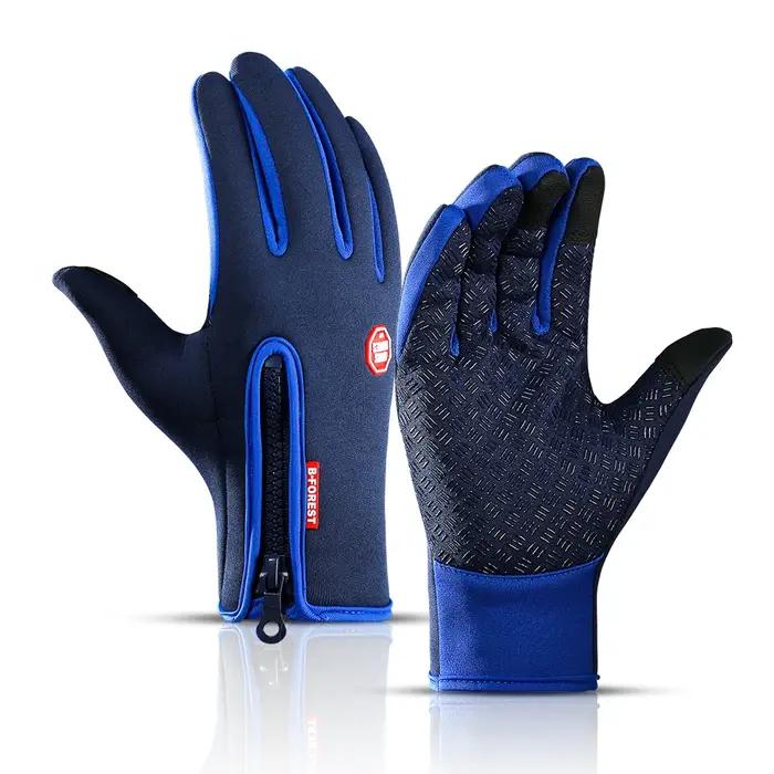 Gants de moto coupe-vent antidérapants écran tactile polaire pour homme femme travail vélo sport automne hiver