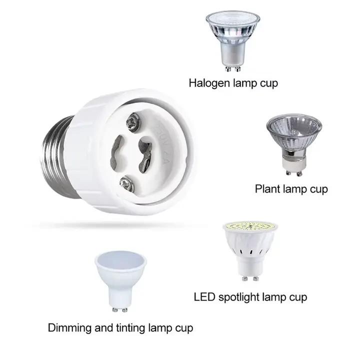 AvvRxx 1pc E27 à GU10 convertisseur lumière LED ampoule adaptateur vis douille en céramique matériel