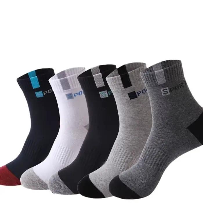 Chaussettes de chasse sport homme coton respirantes souples haute élasticité mi-bas été running