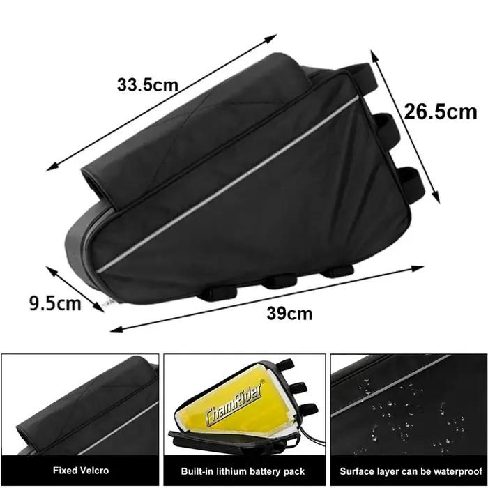 36V 48V 60V 72V E-BIKE vélo électrique Triangle batterie sac noir cadre