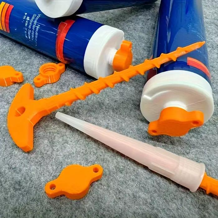 Outil de retrait de bouchons et de buses de pistolet à mastic silicone pour fabrication commerciale en plastique argent pour maintenir le mastic frais et prolonger la durée de vie des matériaux de construction