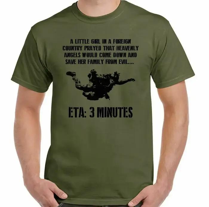 T-shirt du Régiment de Parachute des Forces Spéciales SAS 100% Coton Col Rond d'Été à Manches Courtes