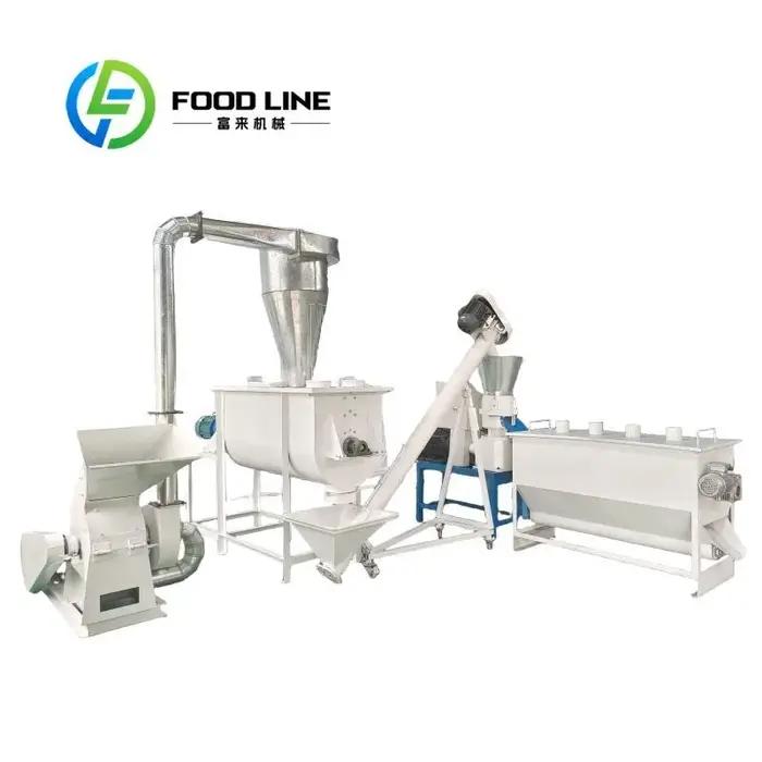 Machine de broyage et mélange de grains pour animaux, acier inoxydable 304, capacité 1 tonne par heure, alimentation animale, élevage, granulats personnalisables, alimentation durable