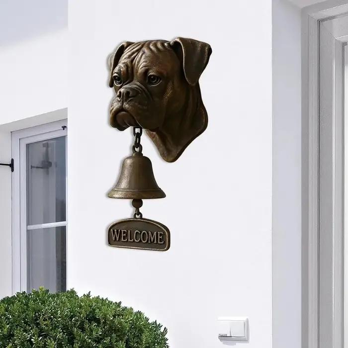 Sonnette de bienvenue murale vintage en résine en forme de chiot pour porte d'entrée, occasions spéciales et cadeaux de décoration intérieure