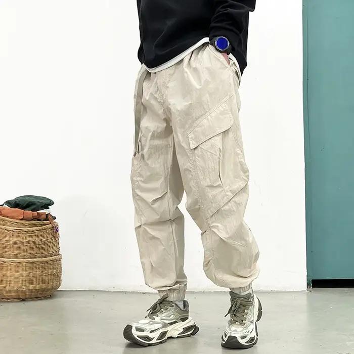 Techwear coréen Cargo pantalon hommes printemps été séchage rapide léger Streetwear décontracté coupe ample conique Jogg