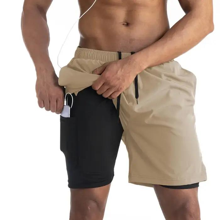 Été 2026 Shorts de course hommes 2 en 1 Sport Jogging Fitness Shorts formation séchage rapide hommes