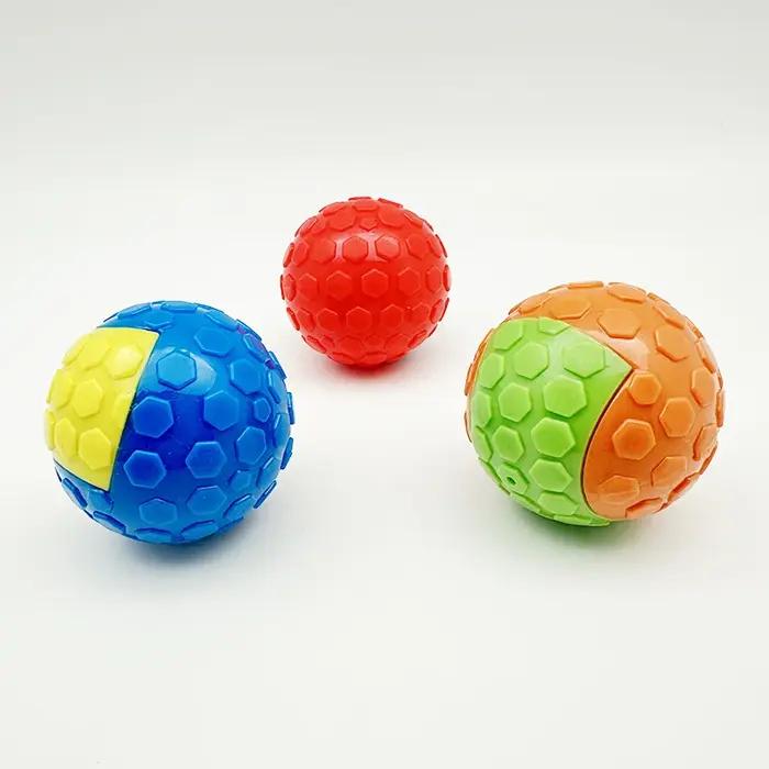 Balle en caoutchouc interactive et éducative pour chien avec son