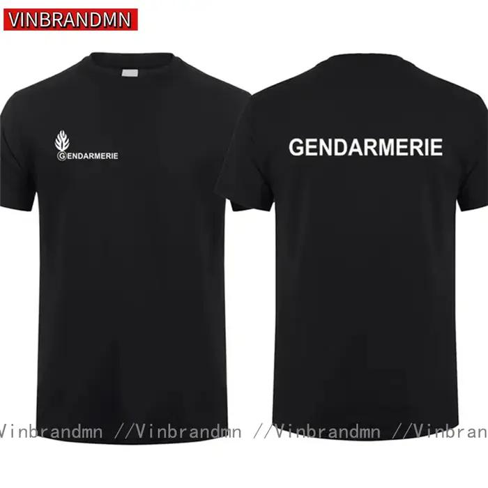 Gendarmerie française T-shirt pour hommes coton à manches courtes col rond Gendarmerie PSIG T-shirt