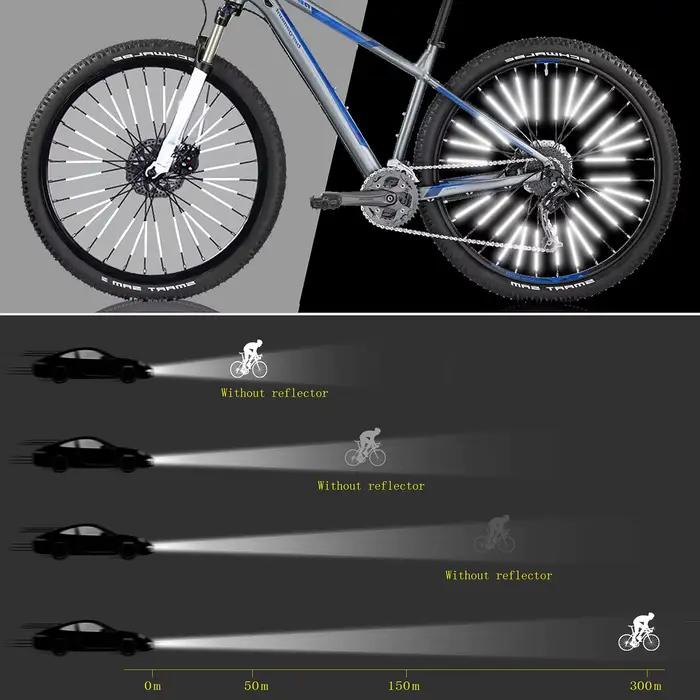 36 pièces réflecteurs à rayons ensemble de vélo étanche assemblage facile, 360 ° Visibilité Condui