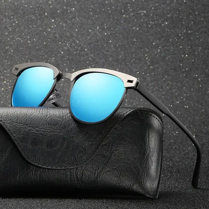 Lunettes de soleil polarisantes rétro pour hommes - Monture ronde petite, protection UV, sports et voyage