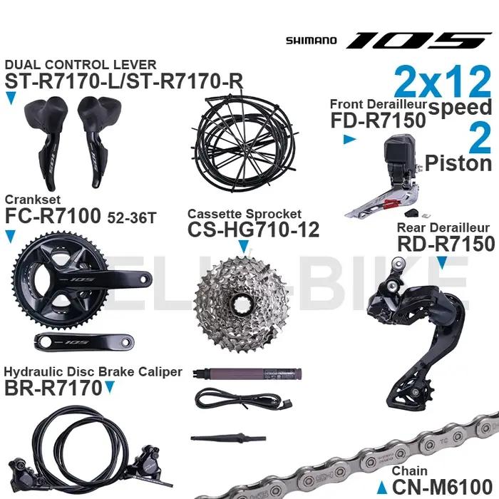 Roupset i2 105 ST-R7170 FD-R7150 RD-R7150 FC-R7100 CS-R7100 BR-R7170 BT-DN300 CN-M6100