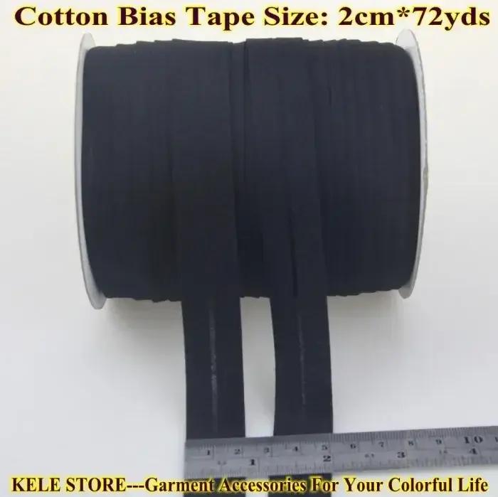 Ruban Polarisé 100% Coton, Taille 20mm, Largeur 3/4 Pouces, 2cm, 72yds/Lot, Matériel de Couture Noir, Fait à la Main