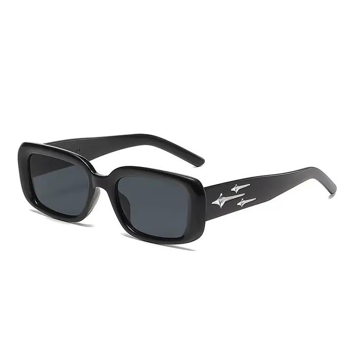Lunettes de soleil randonnée Y2K carrées anti-lumière femme chat yeux colorées miroir punk sport