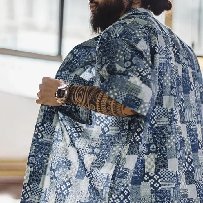 Chemise à manches courtes en coton imprimé pour homme Maden