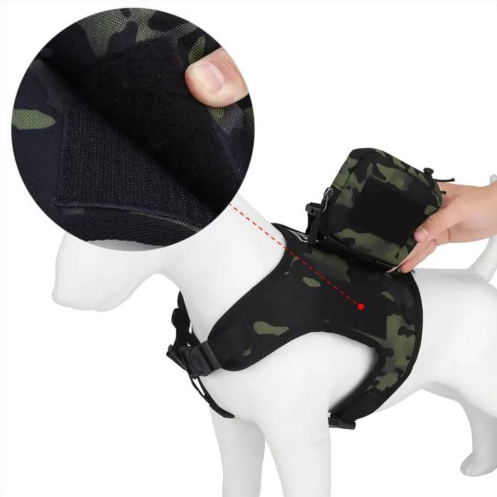 Harnais de sac à dos d'entraînement pour chien avec harnais réfléchissant pour animaux de compagnie, sac de selle réglable