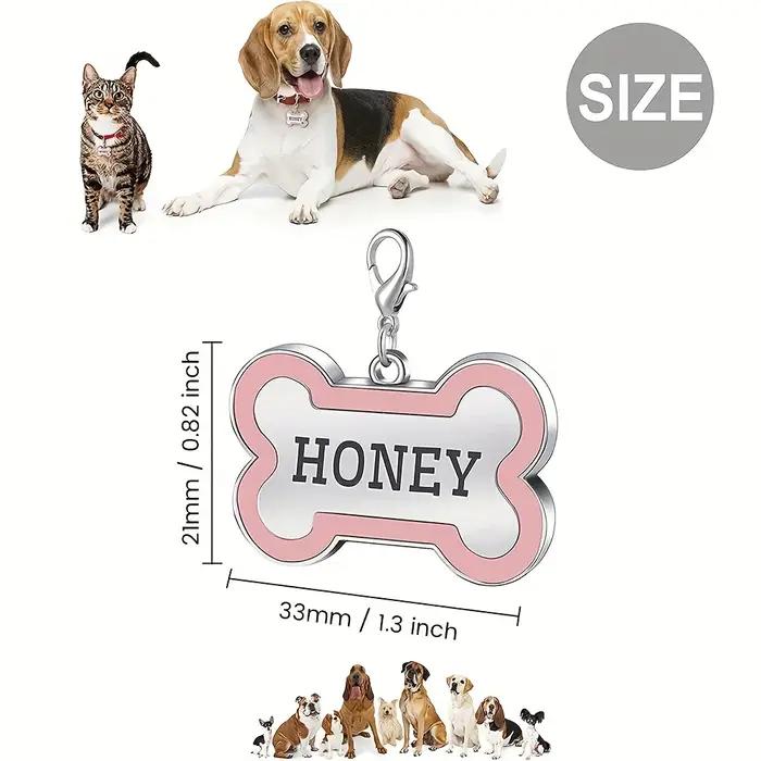 1PC Plaque d'identification personnalisée pour animaux de compagnie