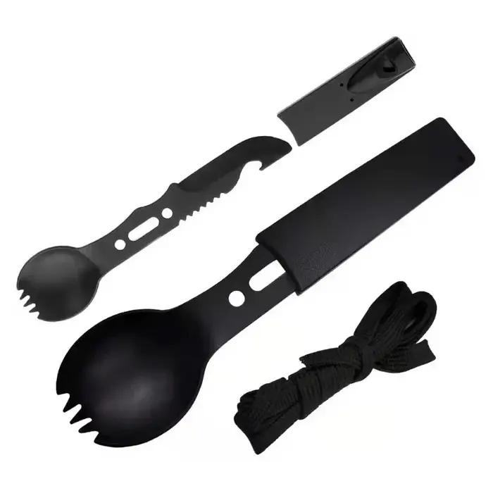 Vaisselle de Camping en plein air couteau en acier inoxydable fourchette cuillère Portable multi-fon