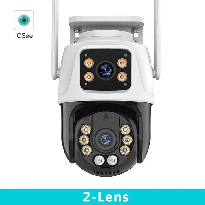 Caméra PTZ IP extérieure 3 objectifs écran triple WiFi suivi automatique CCTV iCsee