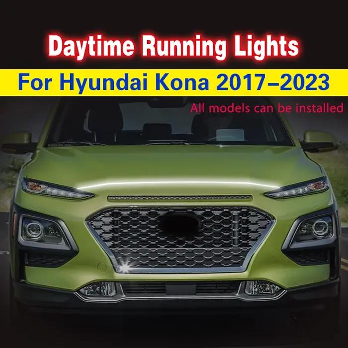 Bande lumineuse LED antibrouillard flexible pour Hyundai Kona, lampe ambiante décorative, feux diurn