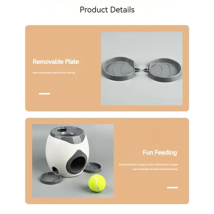 Lanceur automatique de balles pour chien, machine à récompenses alimentaires, lanceur interactif de balles pour chien, distributeur de nourriture lent pour chiens de petite et moyenne taille