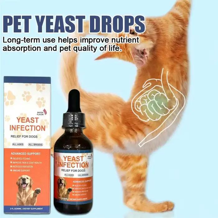 Gouttes de levure pour animaux de compagnie 60 ml pour chiens et chats - Favorise la santé intestinale