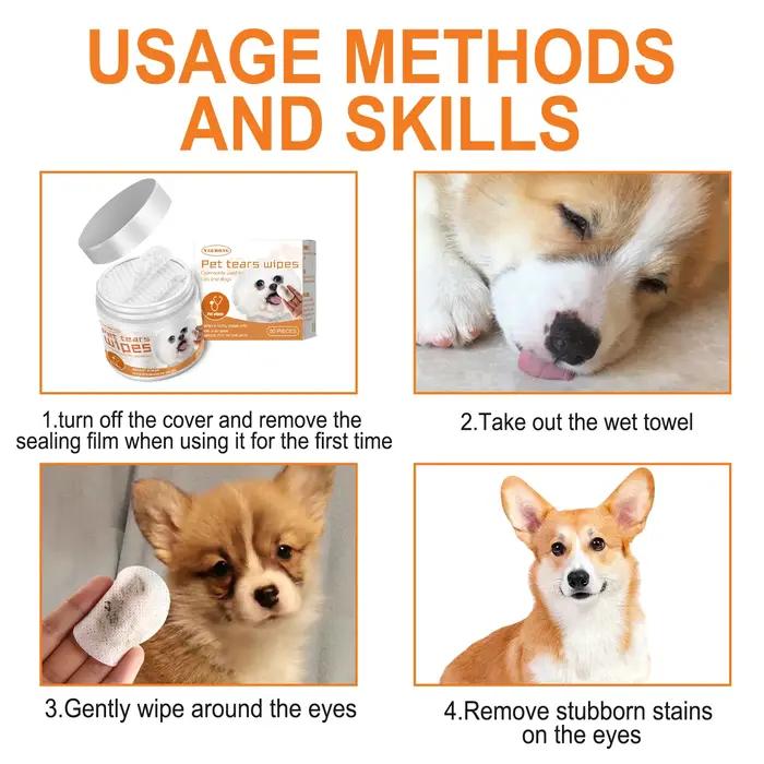 YEGBONG lingette pour les yeux pour animaux de compagnie pour chats chiens supprimer les marques de déchirure nettoyage
