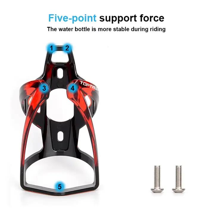 Toptrek porte-bidon de vélo vtt route vélo porte-bouteille d'eau coloré léger support de bouteille d