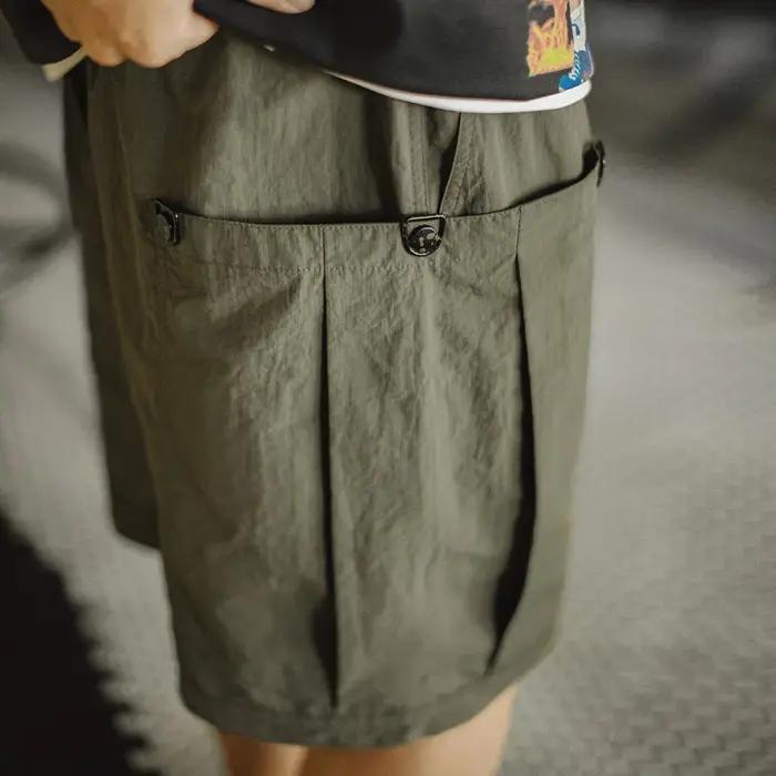 Maden – short vert décontracté avec poches pour hommes, léger, tissé, jambes droites, taille élastiq